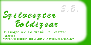 szilveszter boldizsar business card