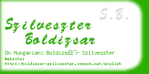 szilveszter boldizsar business card